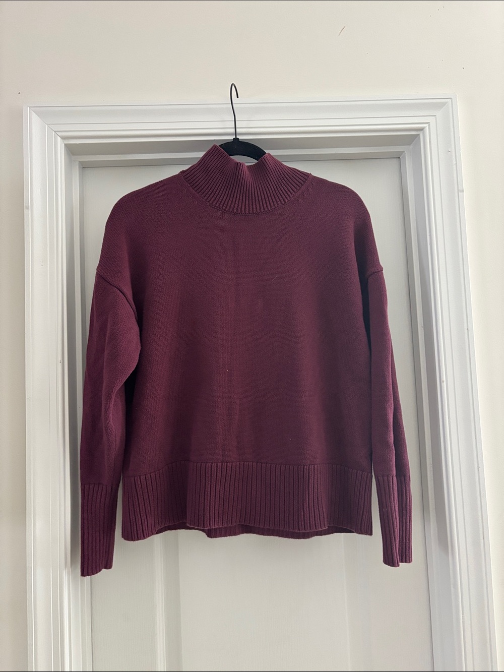 GAP Women's Burgundy Mock Neck Sweater